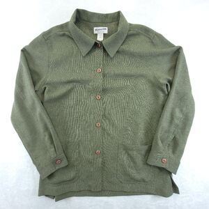 Pendleton Women's Green Button Up Light Jacket Long Sleeve Pit To Pit 23"